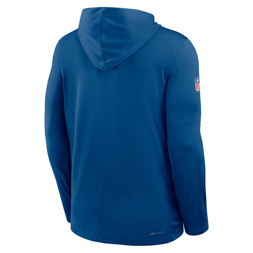 Indianapolis Colts Sideline Pure Fury Performance Long Sleeve Hoodie T-Shirt - Royal for sale