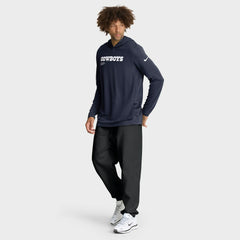 Dallas Cowboys Sideline Pure Fury Performance Long Sleeve Hoodie T-Shirt - Navy discount