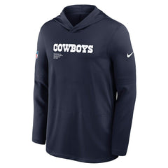 Dallas Cowboys Sideline Pure Fury Performance Long Sleeve Hoodie T-Shirt - Navy discount