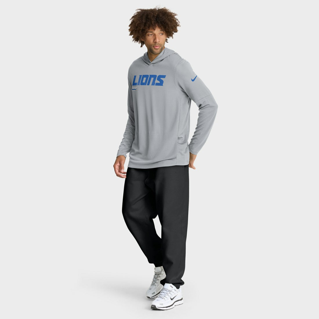 Detroit Lions Sideline Pure Fury Performance Long Sleeve Hoodie T-Shirt - Gray sale