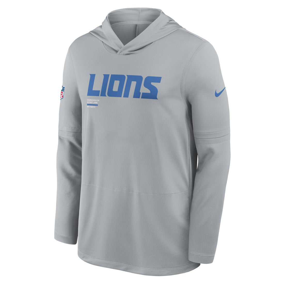 Detroit Lions Sideline Pure Fury Performance Long Sleeve Hoodie T-Shirt - Gray sale