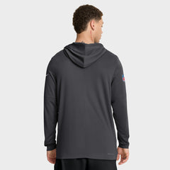 Green Bay Packers Sideline Pure Fury Performance Long Sleeve Hoodie T-Shirt - Anthracite for sale