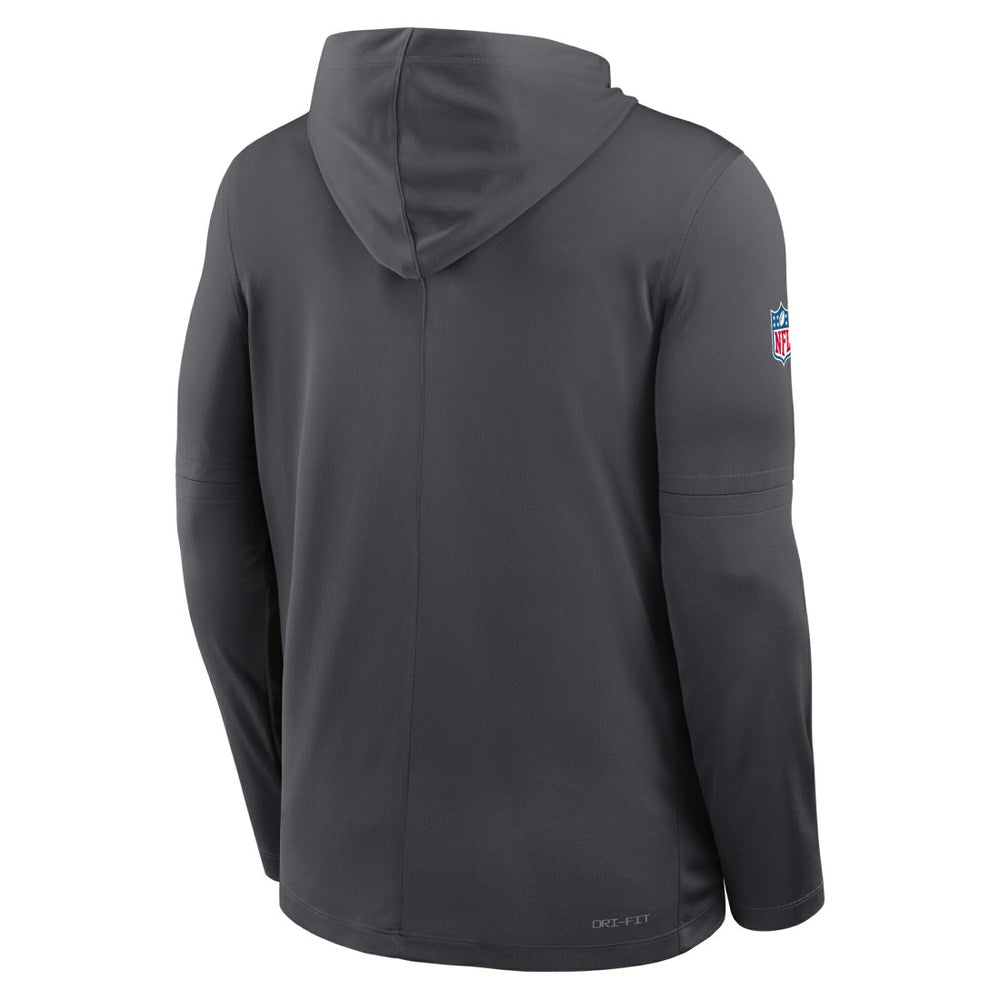Green Bay Packers Sideline Pure Fury Performance Long Sleeve Hoodie T-Shirt - Anthracite for sale