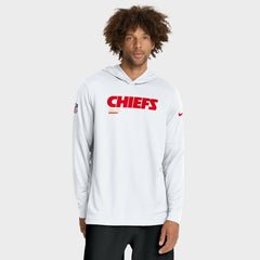 Kansas City Chiefs Sideline Pure Fury Performance Long Sleeve Hoodie T-Shirt - White sale