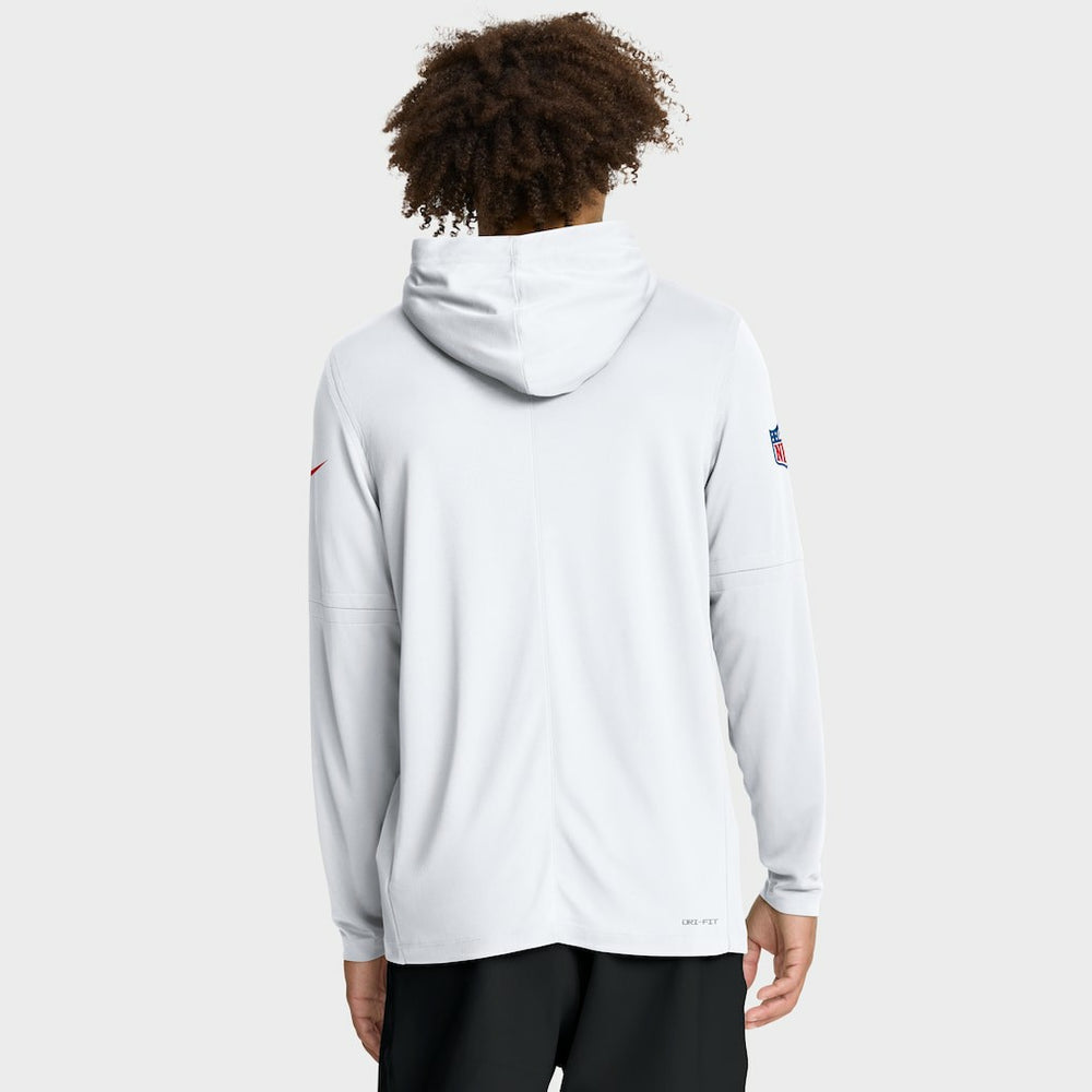 Kansas City Chiefs Sideline Pure Fury Performance Long Sleeve Hoodie T-Shirt - White sale