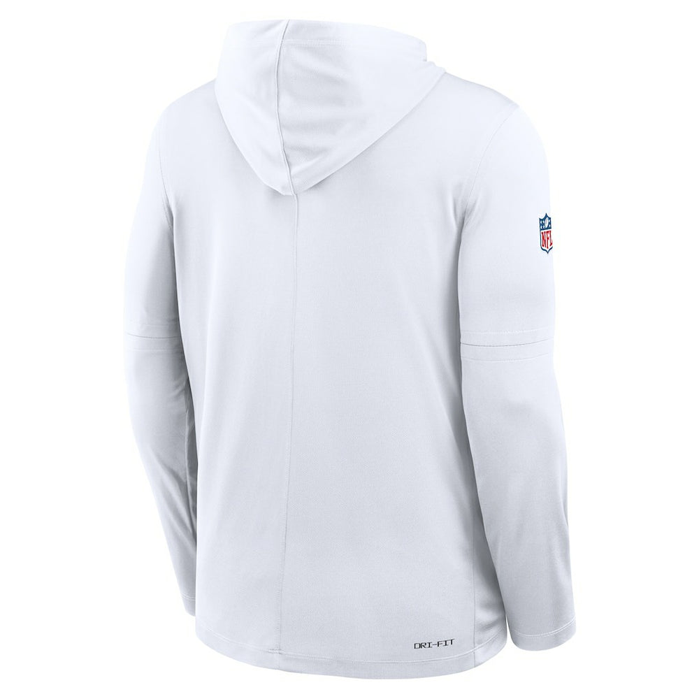 Kansas City Chiefs Sideline Pure Fury Performance Long Sleeve Hoodie T-Shirt - White sale