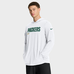 Green Bay Packers Sideline Pure Fury Performance Long Sleeve Hoodie T-Shirt - White on sale