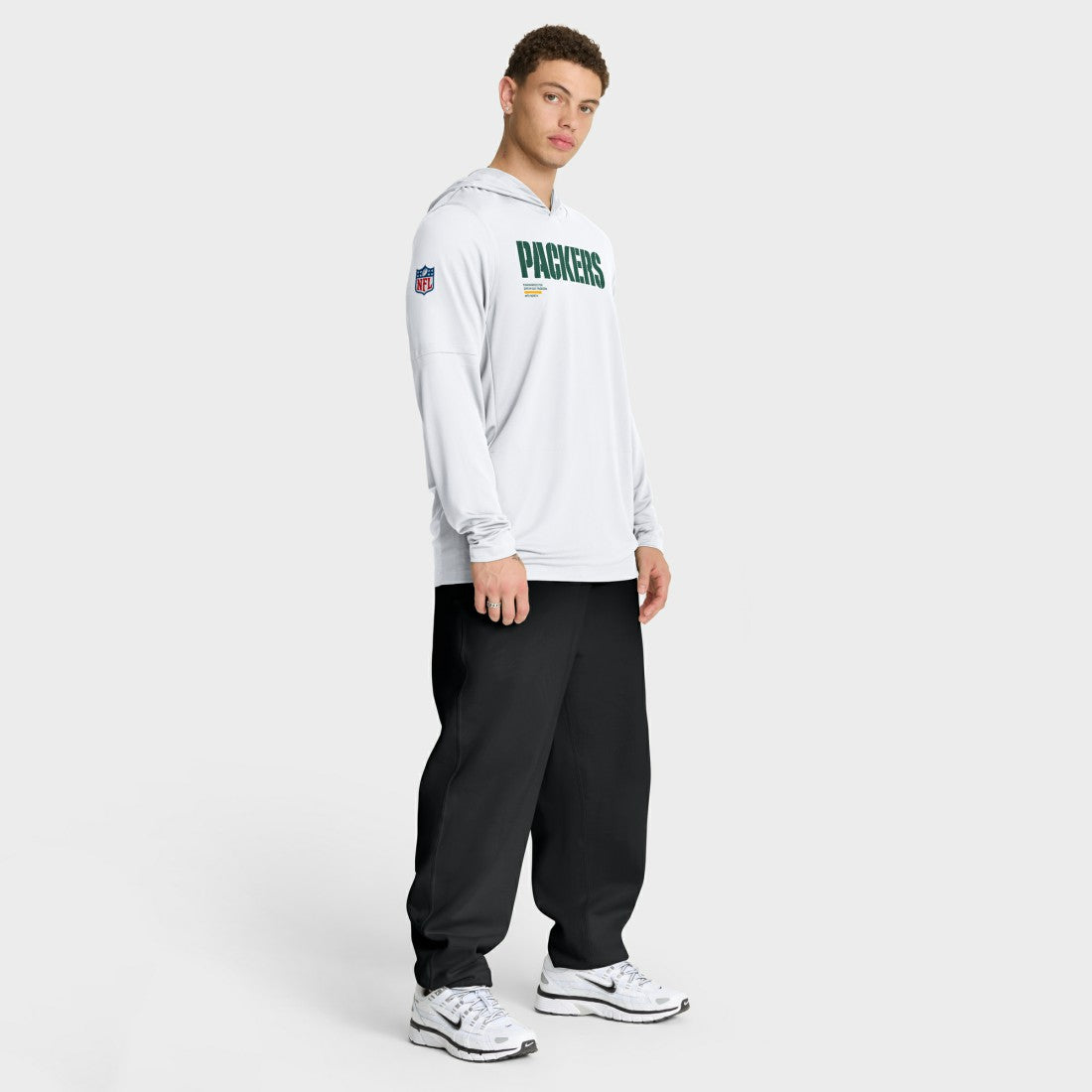 Green Bay Packers Sideline Pure Fury Performance Long Sleeve Hoodie T-Shirt - White on sale