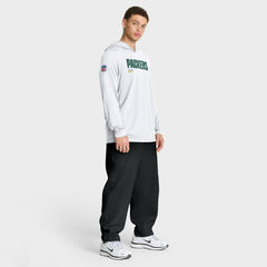 Green Bay Packers Sideline Pure Fury Performance Long Sleeve Hoodie T-Shirt - White on sale