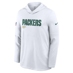 Green Bay Packers Sideline Pure Fury Performance Long Sleeve Hoodie T-Shirt - White on sale