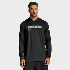 Las Vegas Raiders Sideline Pure Fury Performance Long Sleeve Hoodie T-Shirt - Black online