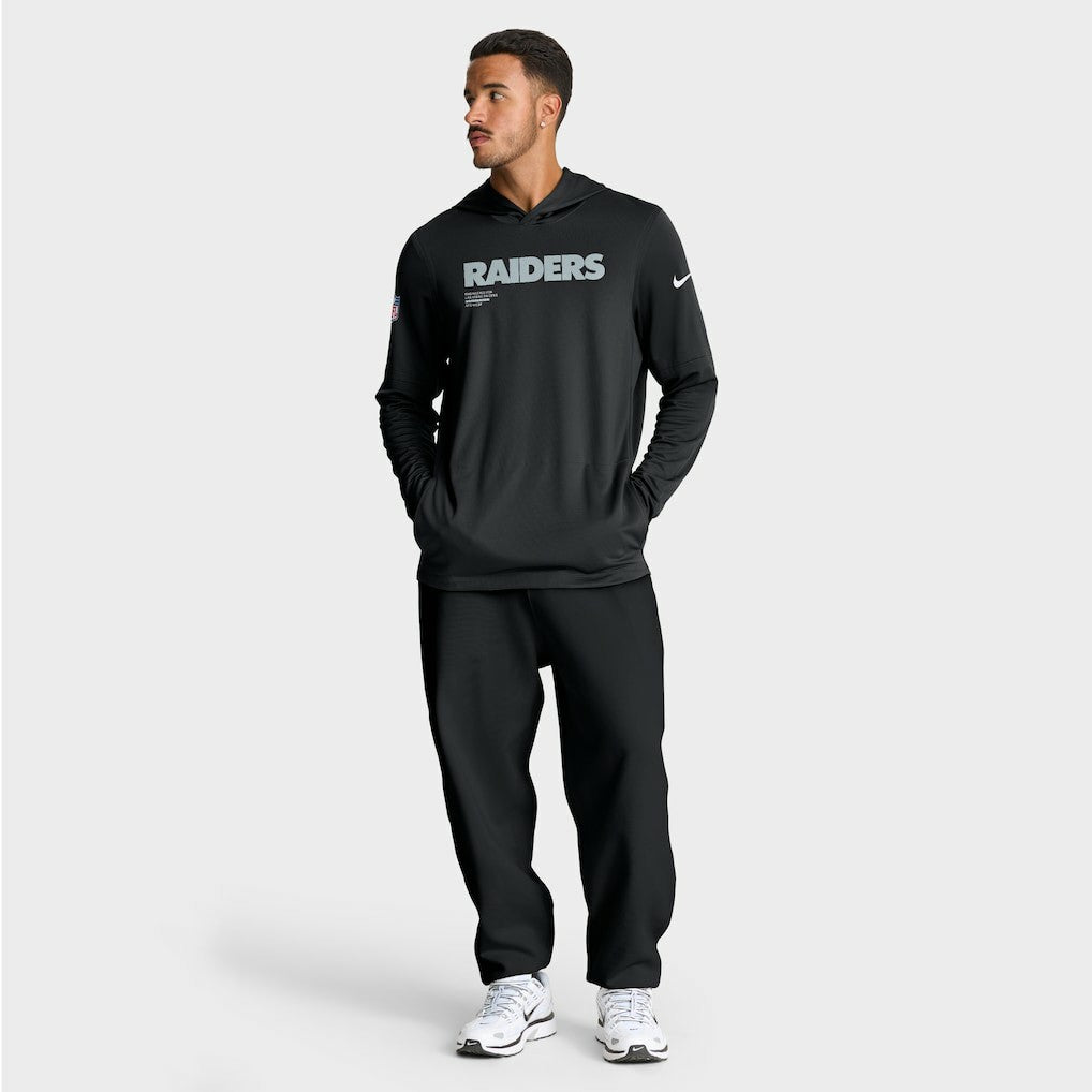 Las Vegas Raiders Sideline Pure Fury Performance Long Sleeve Hoodie T-Shirt - Black online