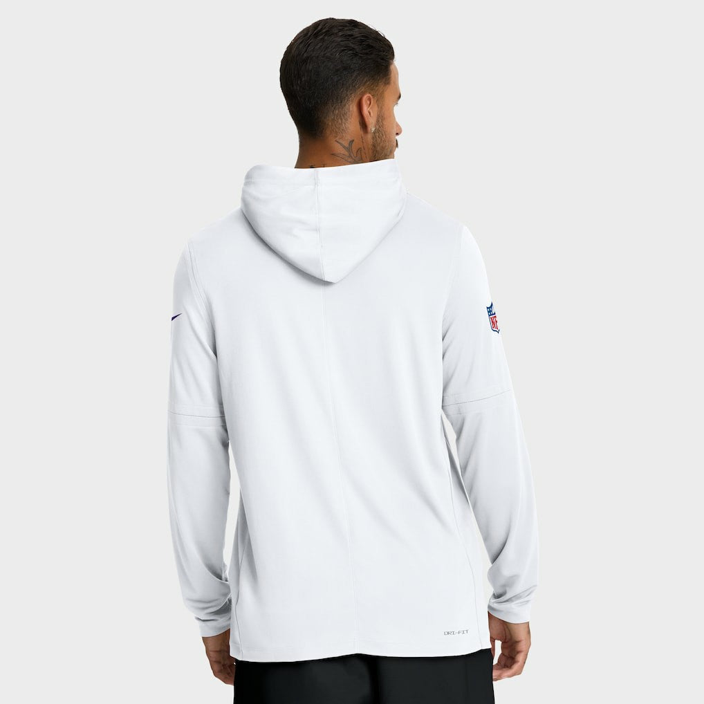 Minnesota Vikings Sideline Pure Fury Performance Long Sleeve Hoodie T-Shirt - White for sale