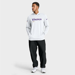 Minnesota Vikings Sideline Pure Fury Performance Long Sleeve Hoodie T-Shirt - White for sale