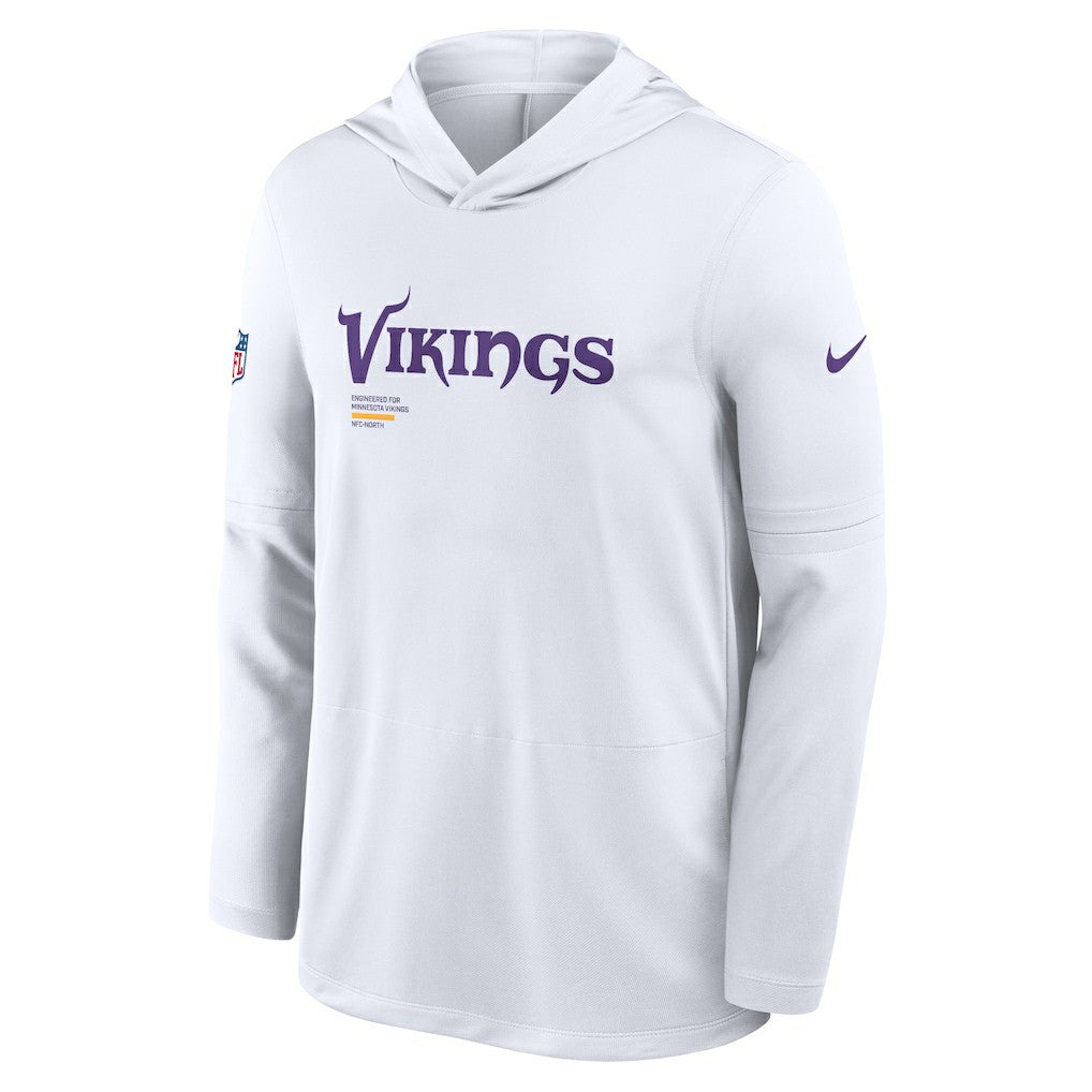 Minnesota Vikings Sideline Pure Fury Performance Long Sleeve Hoodie T-Shirt - White for sale