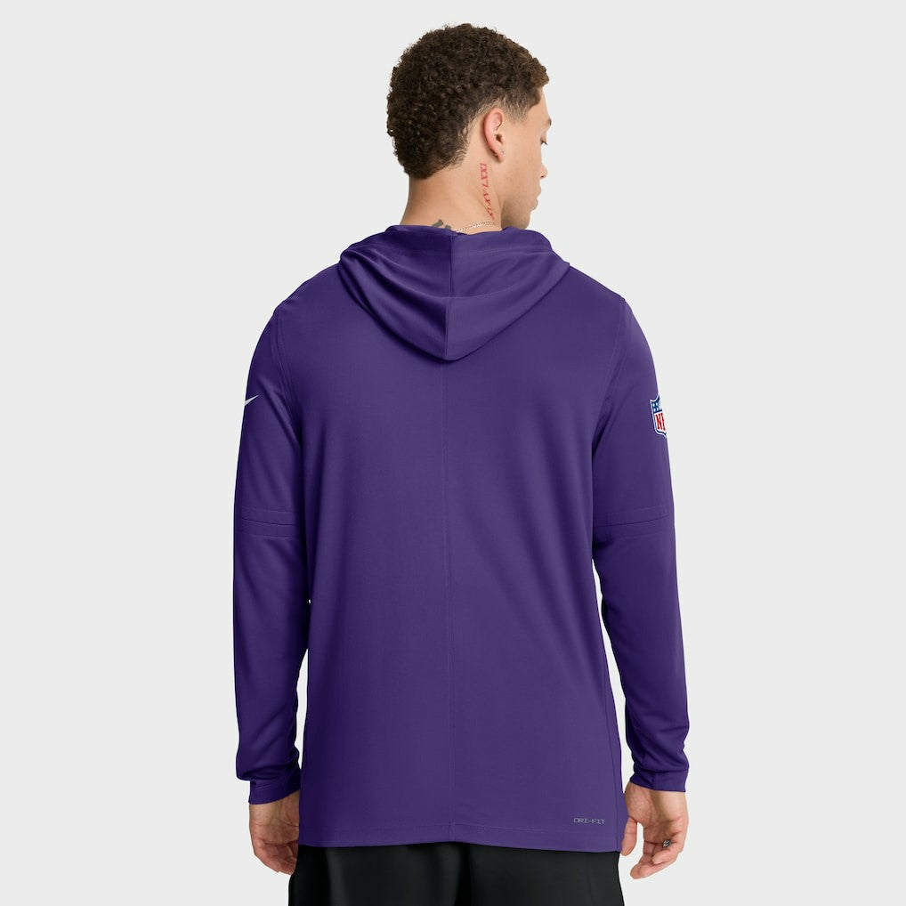 Minnesota Vikings Sideline Pure Fury Performance Long Sleeve Hoodie T-Shirt - Purple sale