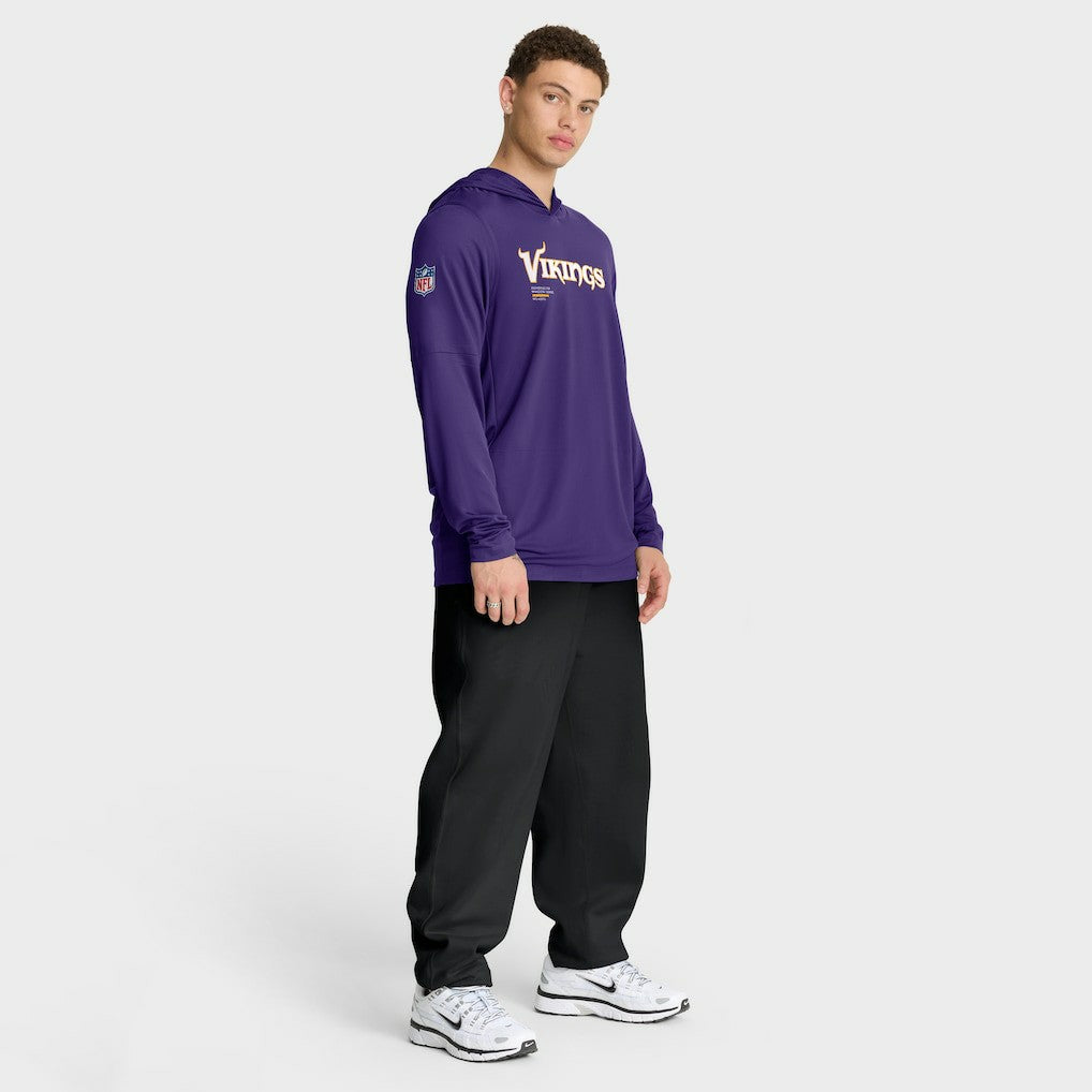 Minnesota Vikings Sideline Pure Fury Performance Long Sleeve Hoodie T-Shirt - Purple sale