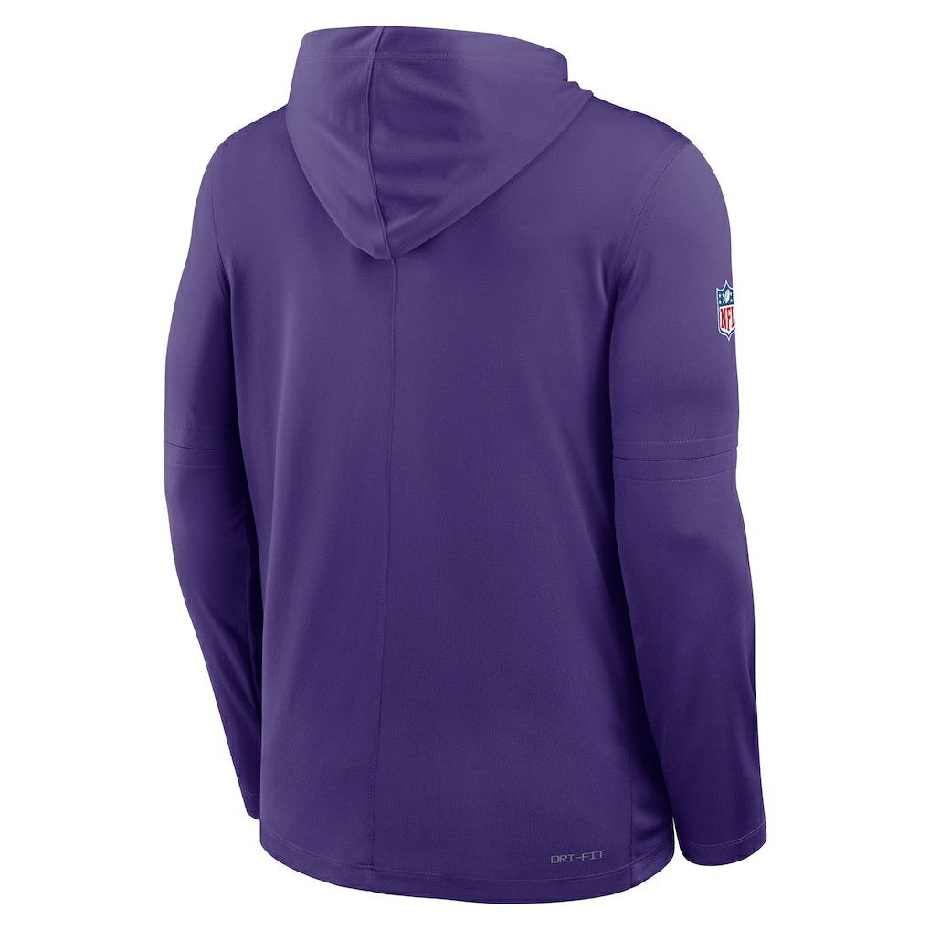 Minnesota Vikings Sideline Pure Fury Performance Long Sleeve Hoodie T-Shirt - Purple sale