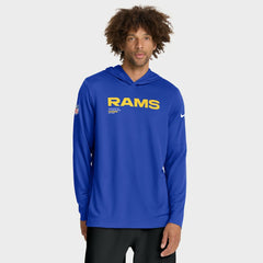 Los Angeles Rams Sideline Pure Fury Performance Long Sleeve Hoodie T-Shirt - Royal sale