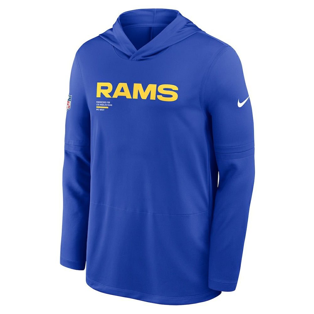 Los Angeles Rams Sideline Pure Fury Performance Long Sleeve Hoodie T-Shirt - Royal sale