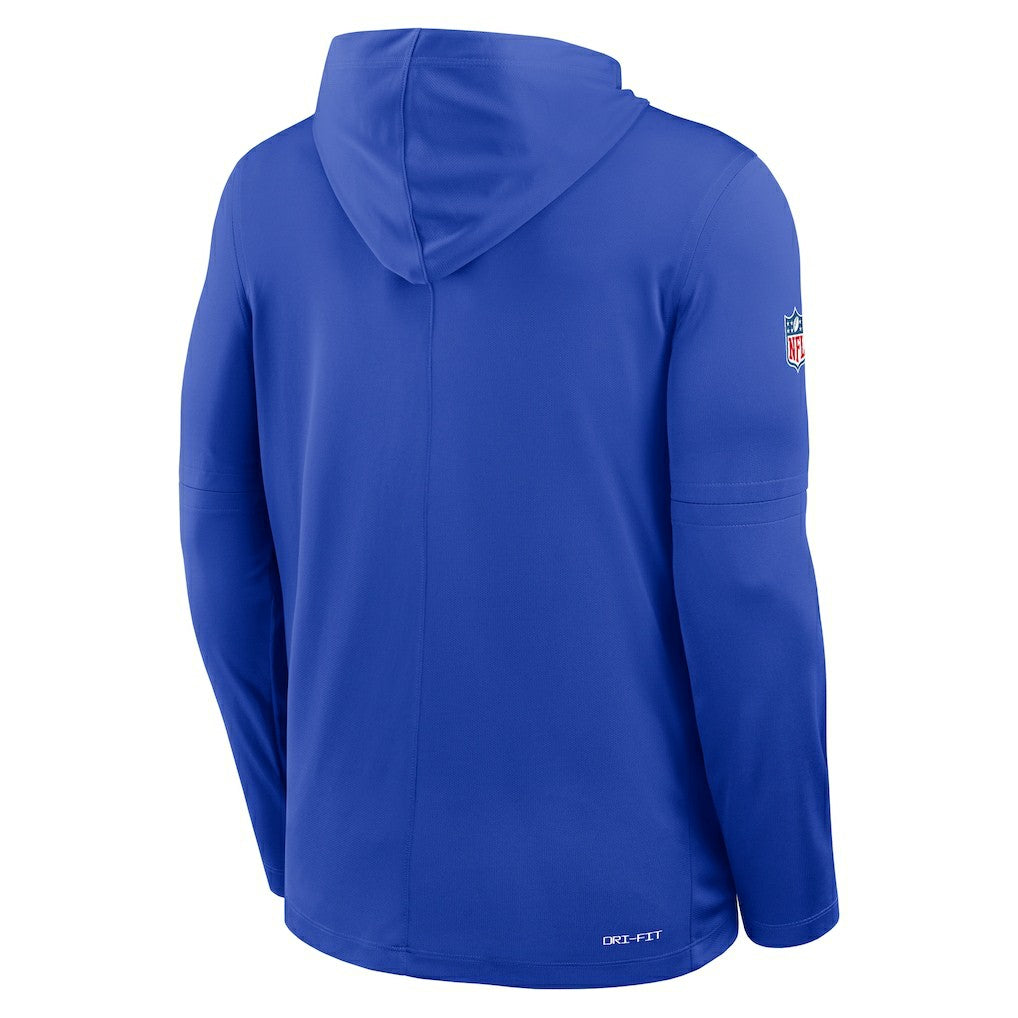 Los Angeles Rams Sideline Pure Fury Performance Long Sleeve Hoodie T-Shirt - Royal sale