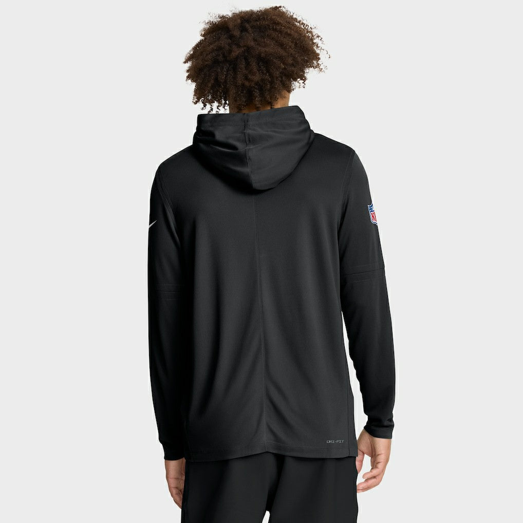 New Orleans Saints Sideline Pure Fury Performance Long Sleeve Hoodie T-Shirt - Black discount