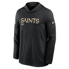 New Orleans Saints Sideline Pure Fury Performance Long Sleeve Hoodie T-Shirt - Black discount