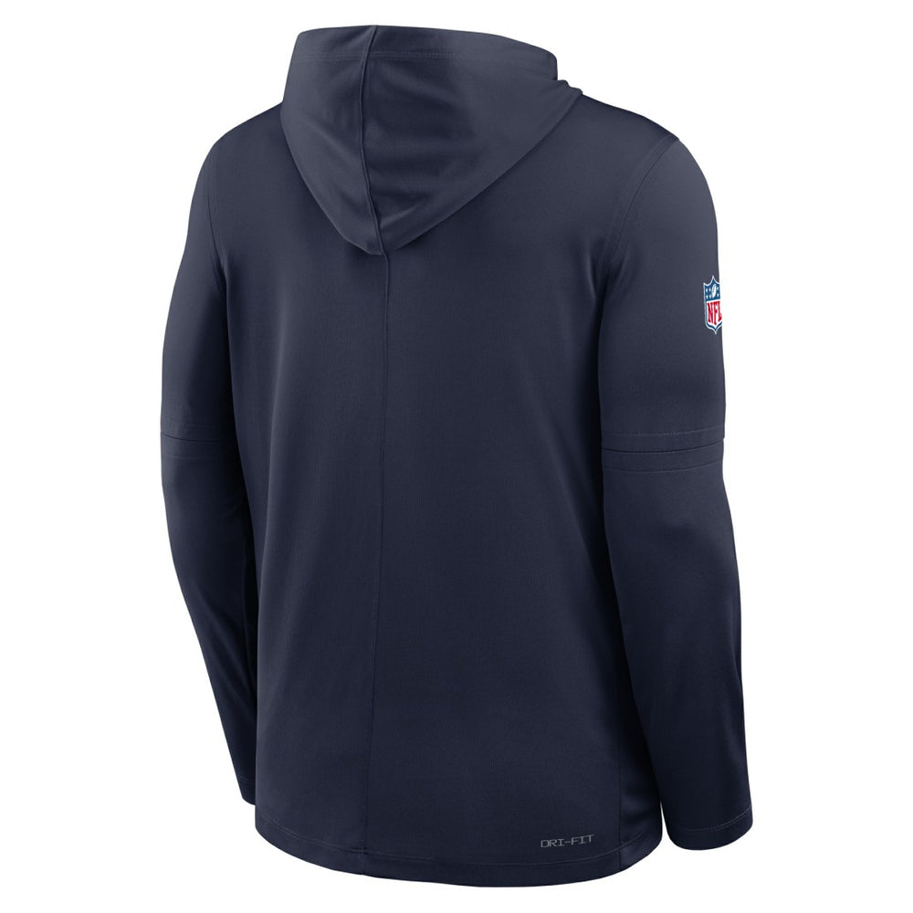 Denver Broncos Sideline Pure Fury Performance Long Sleeve Hoodie T-Shirt - Navy online