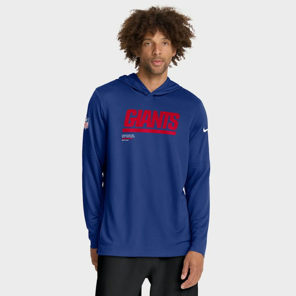 New York Giants Sideline Pure Fury Performance Long Sleeve Hoodie T-Shirt - Royal for sale