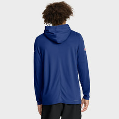 New York Giants Sideline Pure Fury Performance Long Sleeve Hoodie T-Shirt - Royal for sale