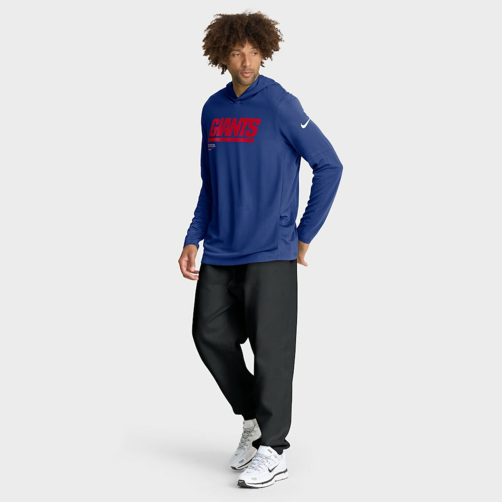 New York Giants Sideline Pure Fury Performance Long Sleeve Hoodie T-Shirt - Royal for sale