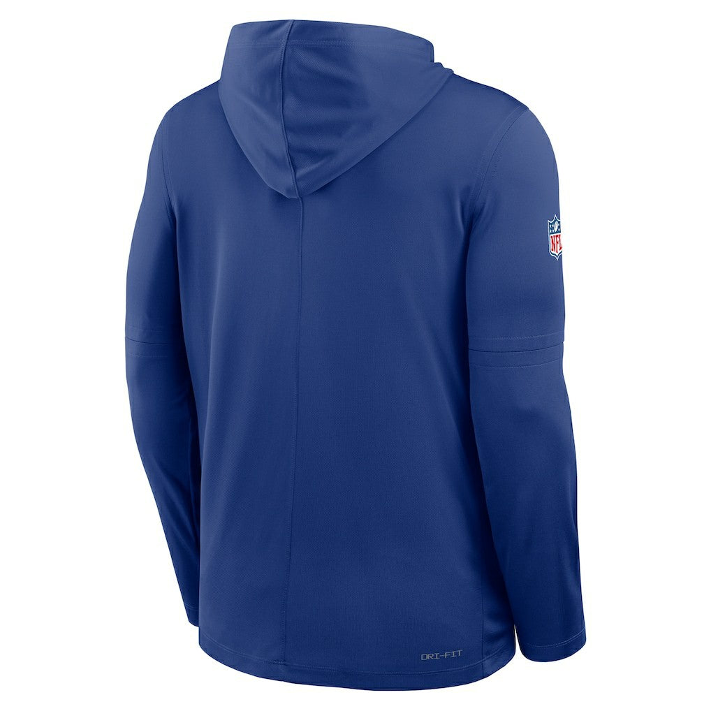 New York Giants Sideline Pure Fury Performance Long Sleeve Hoodie T-Shirt - Royal for sale
