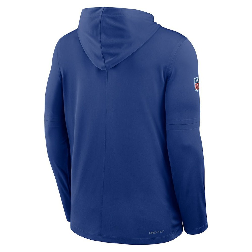 New York Giants Sideline Pure Fury Performance Long Sleeve Hoodie T-Shirt - Royal for sale