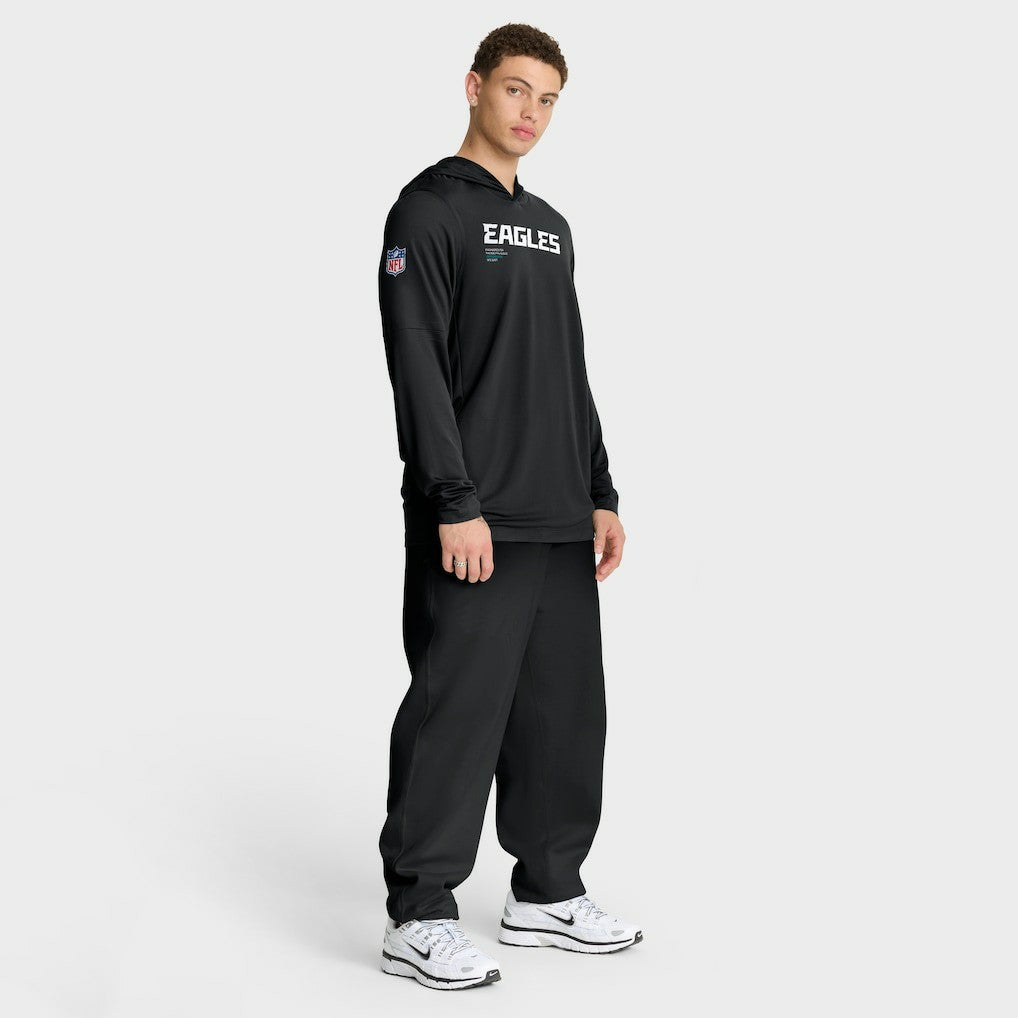 Philadelphia Eagles Sideline Pure Fury Performance Long Sleeve Hoodie T-Shirt - Black discount