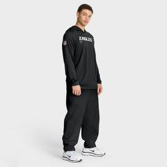 Philadelphia Eagles Sideline Pure Fury Performance Long Sleeve Hoodie T-Shirt - Black discount