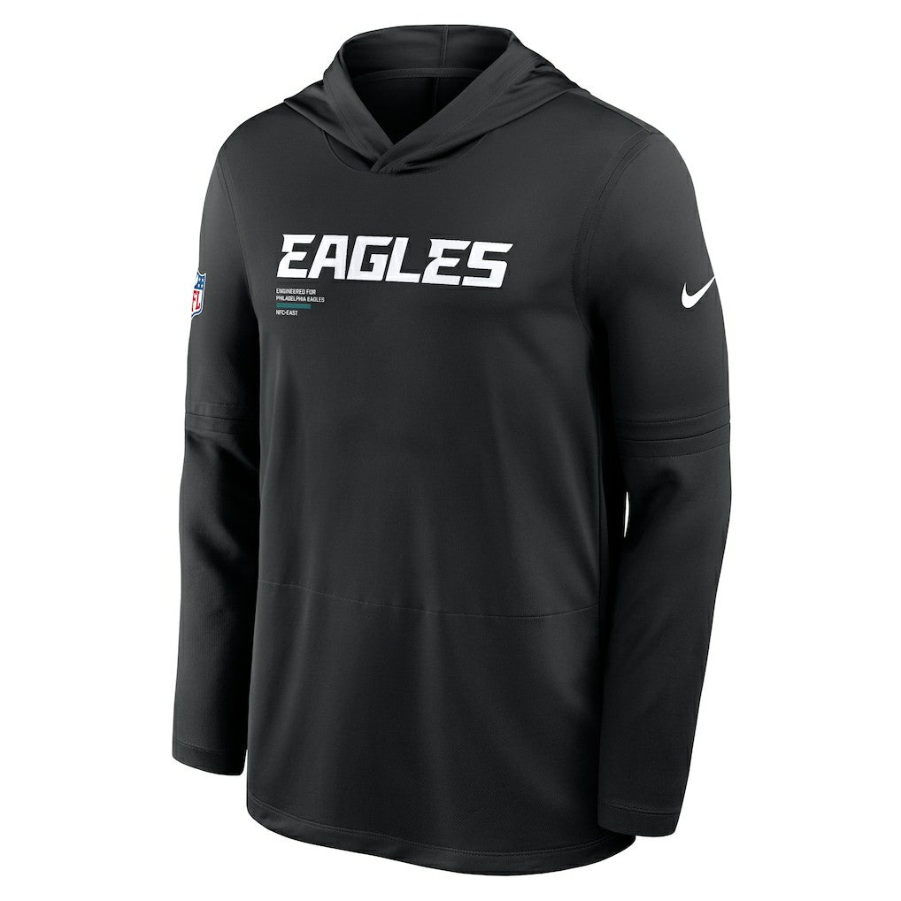 Philadelphia Eagles Sideline Pure Fury Performance Long Sleeve Hoodie T-Shirt - Black discount