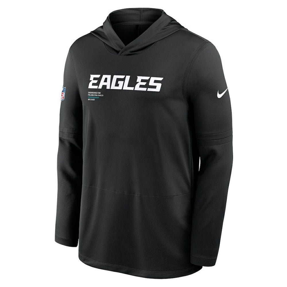 Philadelphia Eagles Sideline Pure Fury Performance Long Sleeve Hoodie T-Shirt - Black discount