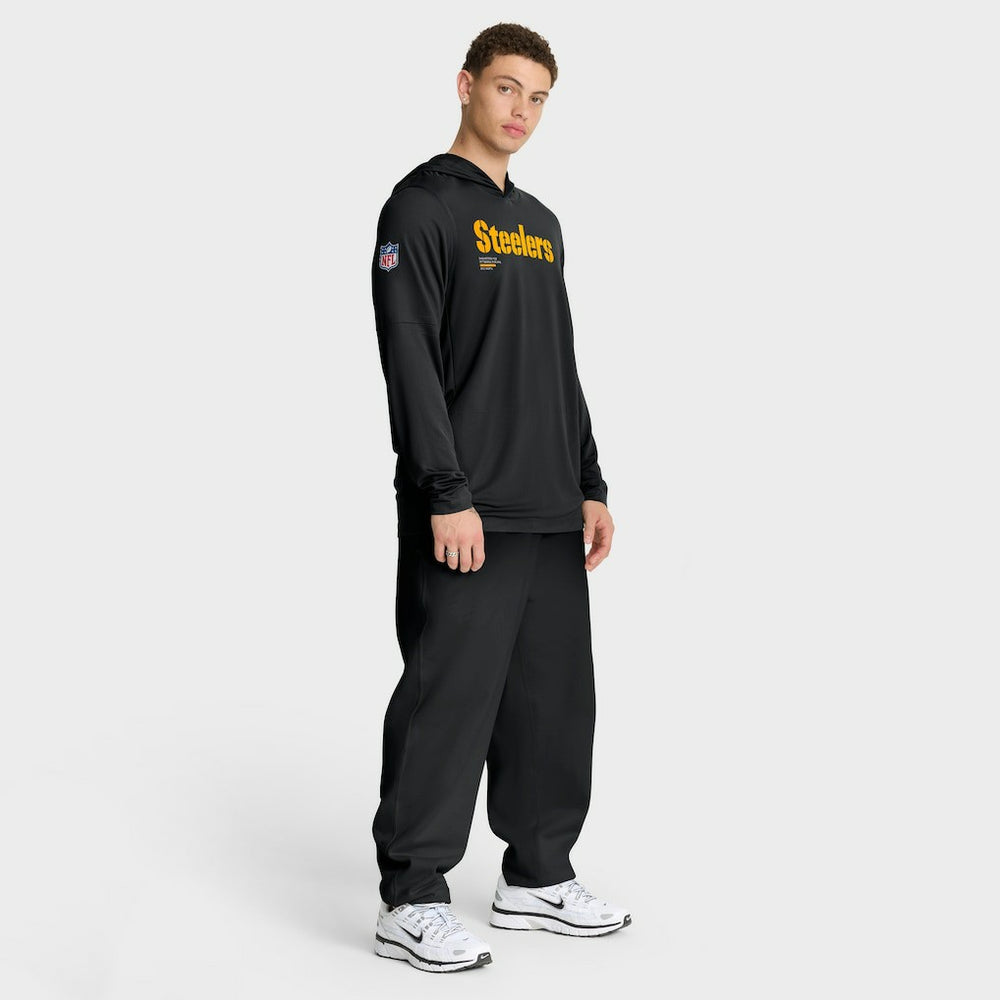Pittsburgh Steelers Sideline Pure Fury Performance Long Sleeve Hoodie T-Shirt - Black on sale