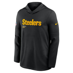 Pittsburgh Steelers Sideline Pure Fury Performance Long Sleeve Hoodie T-Shirt - Black on sale