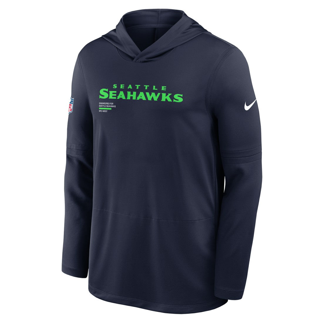 Seattle Seahawks Sideline Pure Fury Performance Long Sleeve Hoodie T-Shirt - College Navy cheap