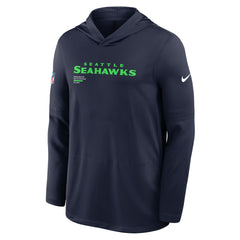 Seattle Seahawks Sideline Pure Fury Performance Long Sleeve Hoodie T-Shirt - College Navy cheap