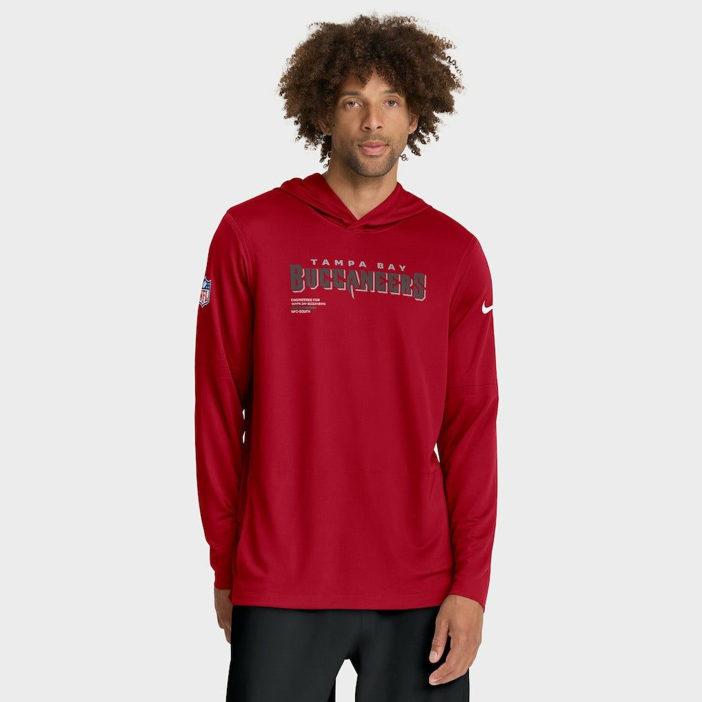 Tampa Bay Buccaneers Sideline Pure Fury Performance Long Sleeve Hoodie T-Shirt - Red for sale