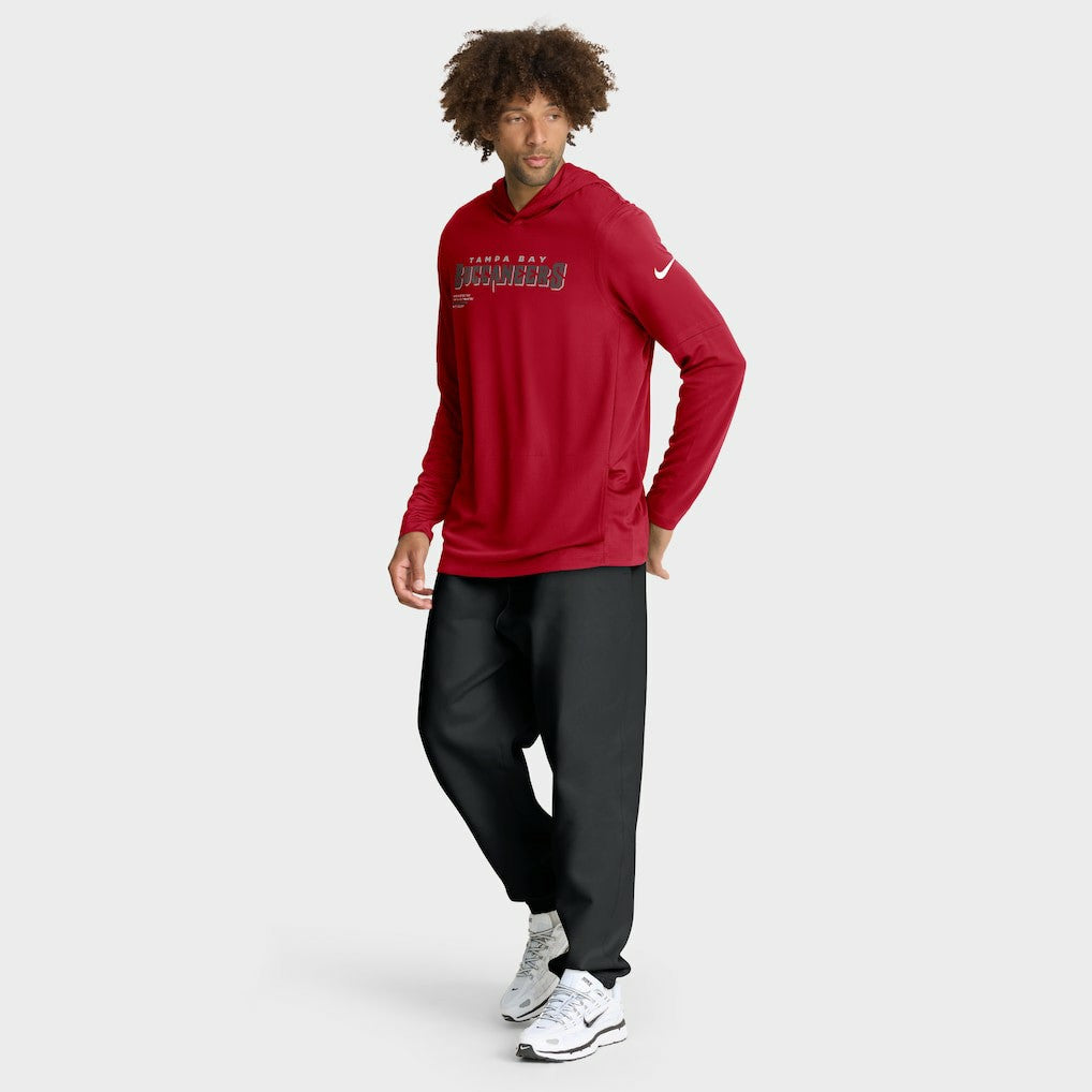 Tampa Bay Buccaneers Sideline Pure Fury Performance Long Sleeve Hoodie T-Shirt - Red for sale