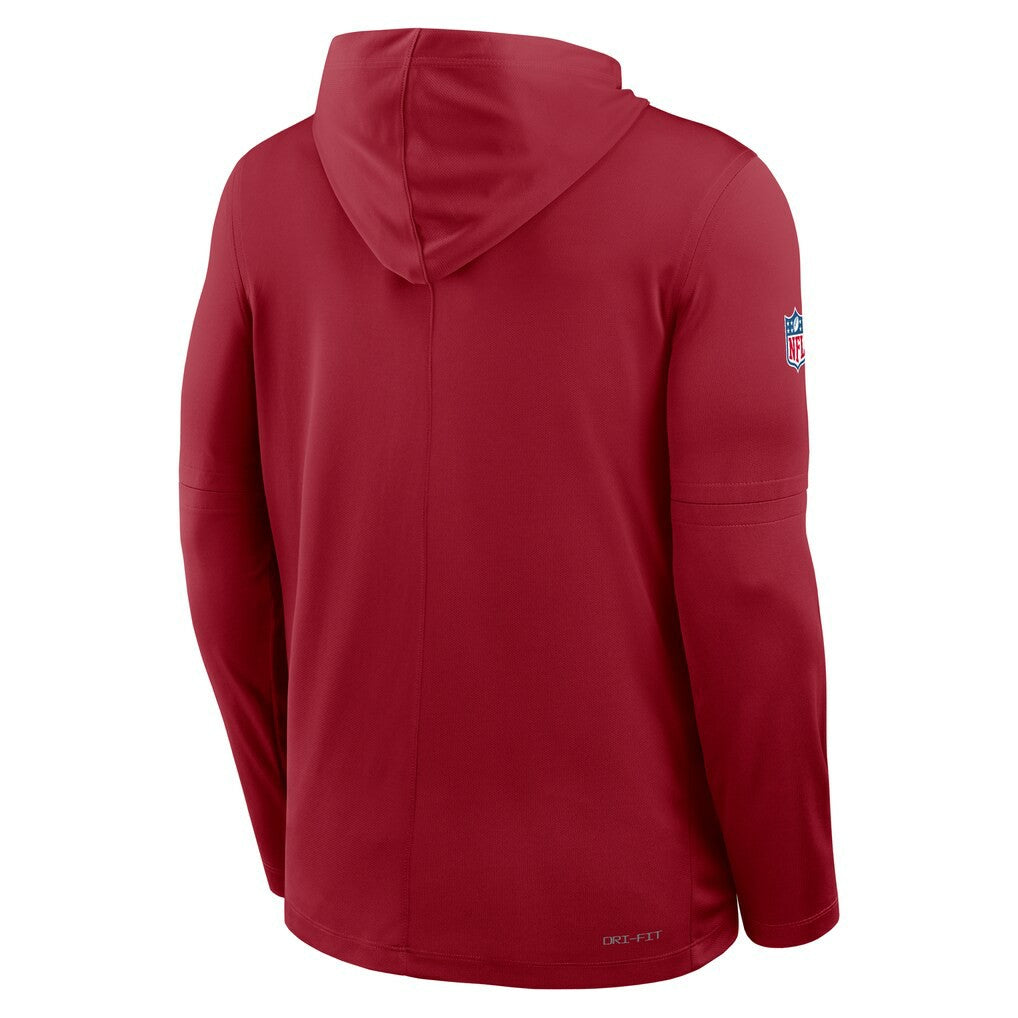 Arizona Cardinals Sideline Pure Fury Performance Long Sleeve Hoodie T-Shirt - Cardinal sale
