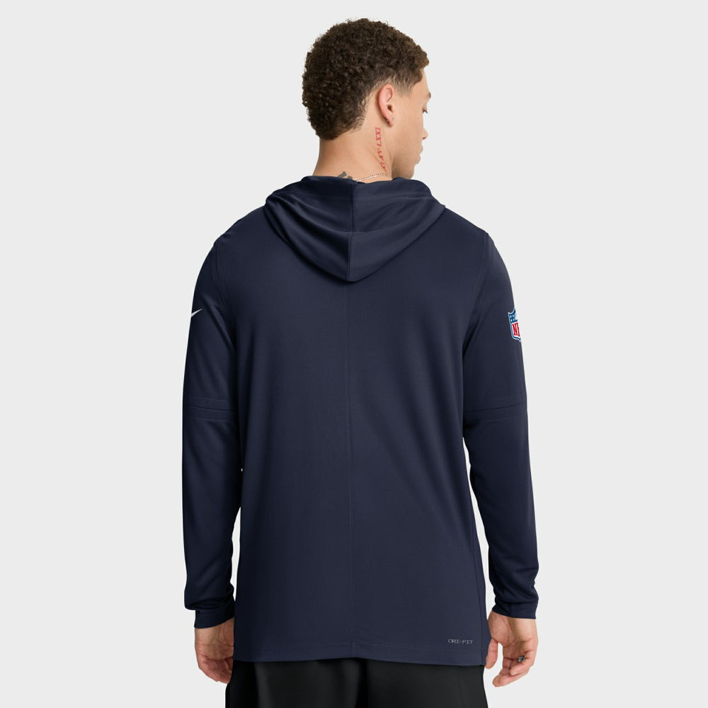 Tennessee Titans Sideline Pure Fury Performance Long Sleeve Hoodie T-Shirt - Navy sale