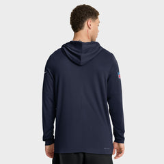 Tennessee Titans Sideline Pure Fury Performance Long Sleeve Hoodie T-Shirt - Navy sale