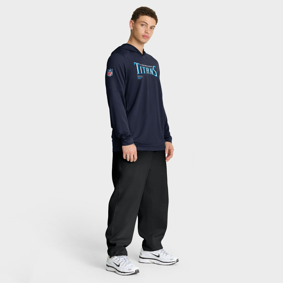 Tennessee Titans Sideline Pure Fury Performance Long Sleeve Hoodie T-Shirt - Navy sale