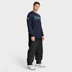 Tennessee Titans Sideline Pure Fury Performance Long Sleeve Hoodie T-Shirt - Navy sale