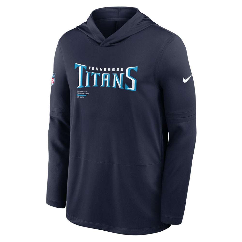 Tennessee Titans Sideline Pure Fury Performance Long Sleeve Hoodie T-Shirt - Navy sale