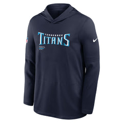 Tennessee Titans Sideline Pure Fury Performance Long Sleeve Hoodie T-Shirt - Navy sale